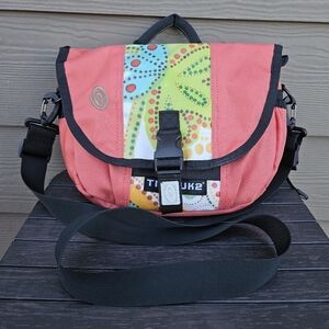 Timbuk2 Click Metro Messenger Tote Bag Cross Body Shoulder Strap Nylon Pink Blk